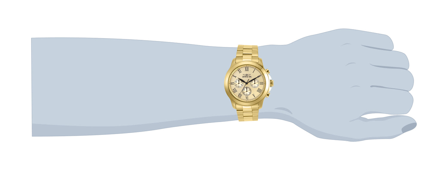 INVICTA Specialty Quartz Movement Gold Analog  Dial Watch For Gents- 21658