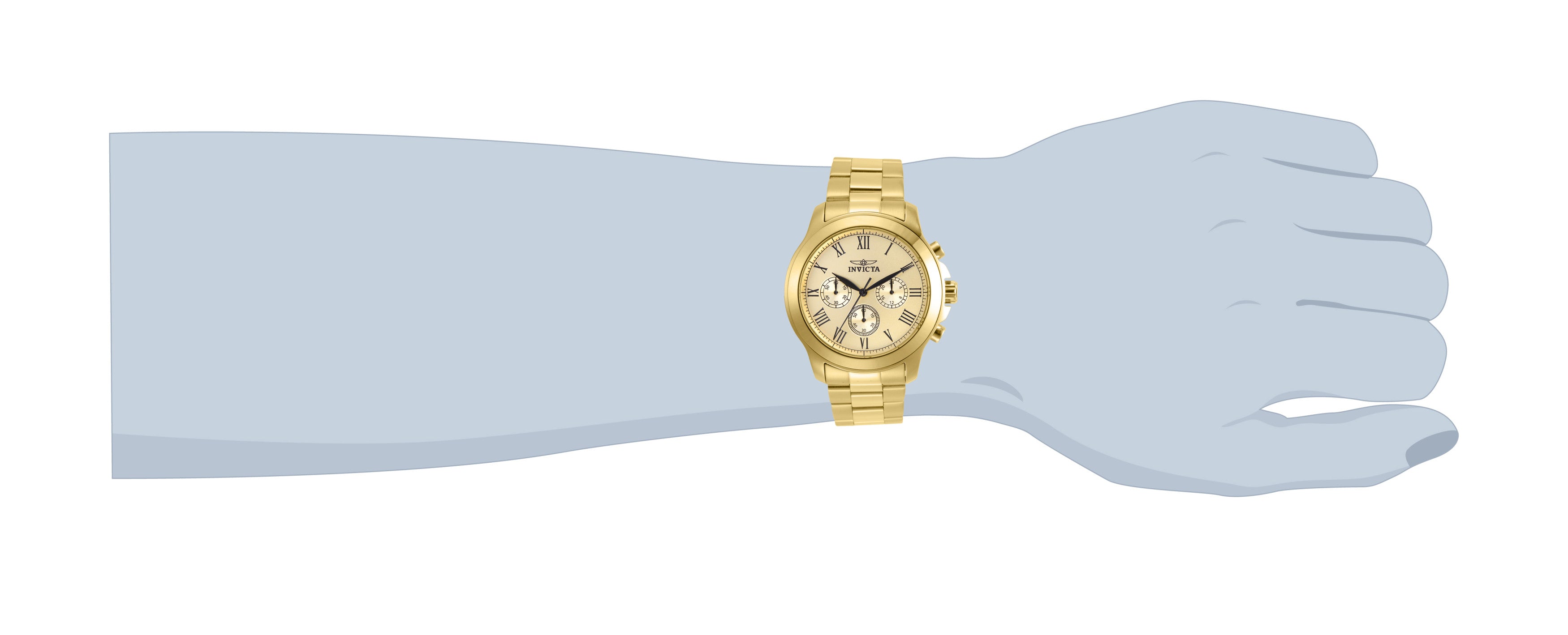 INVICTA Specialty Quartz Movement Gold Analog  Dial Watch For Gents- 21658