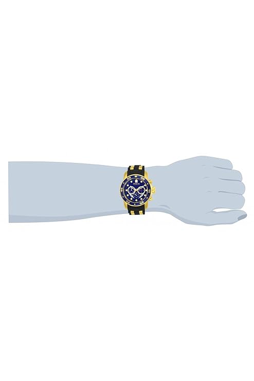 Invicta Silicone Pro Diver Chronograph Blue Dial, Black Band Analog Watch for Men - 21929