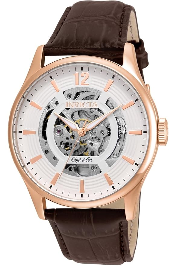 Invicta Leather Casual Analog White Dial Mens Watch-22596
