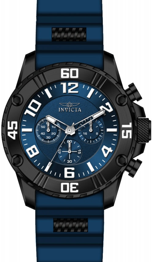 Invicta Silicone Pro Diver Analog Blue Dial, Blue Band Men Watch-22701