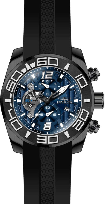 Invicta Silicone Pro Diver Analog Blue Dial,Band Color Black Mens Watch-22813