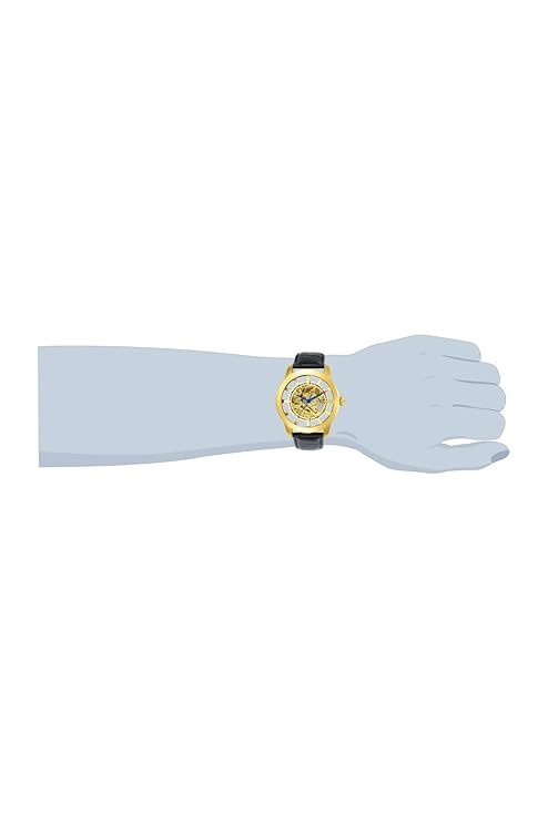 Invicta Leather Analog Gold Dial Mens Watch-23638