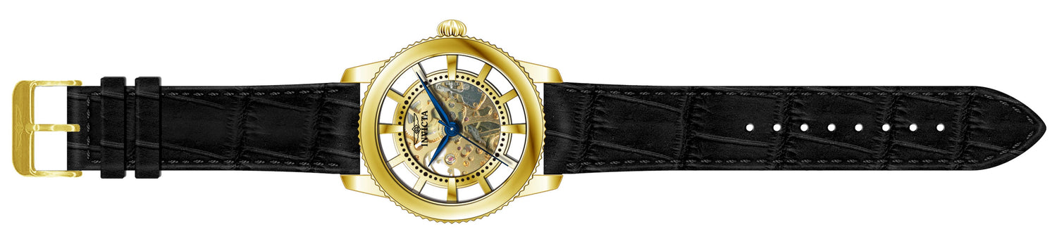 Invicta Leather Analog Gold Dial Men&