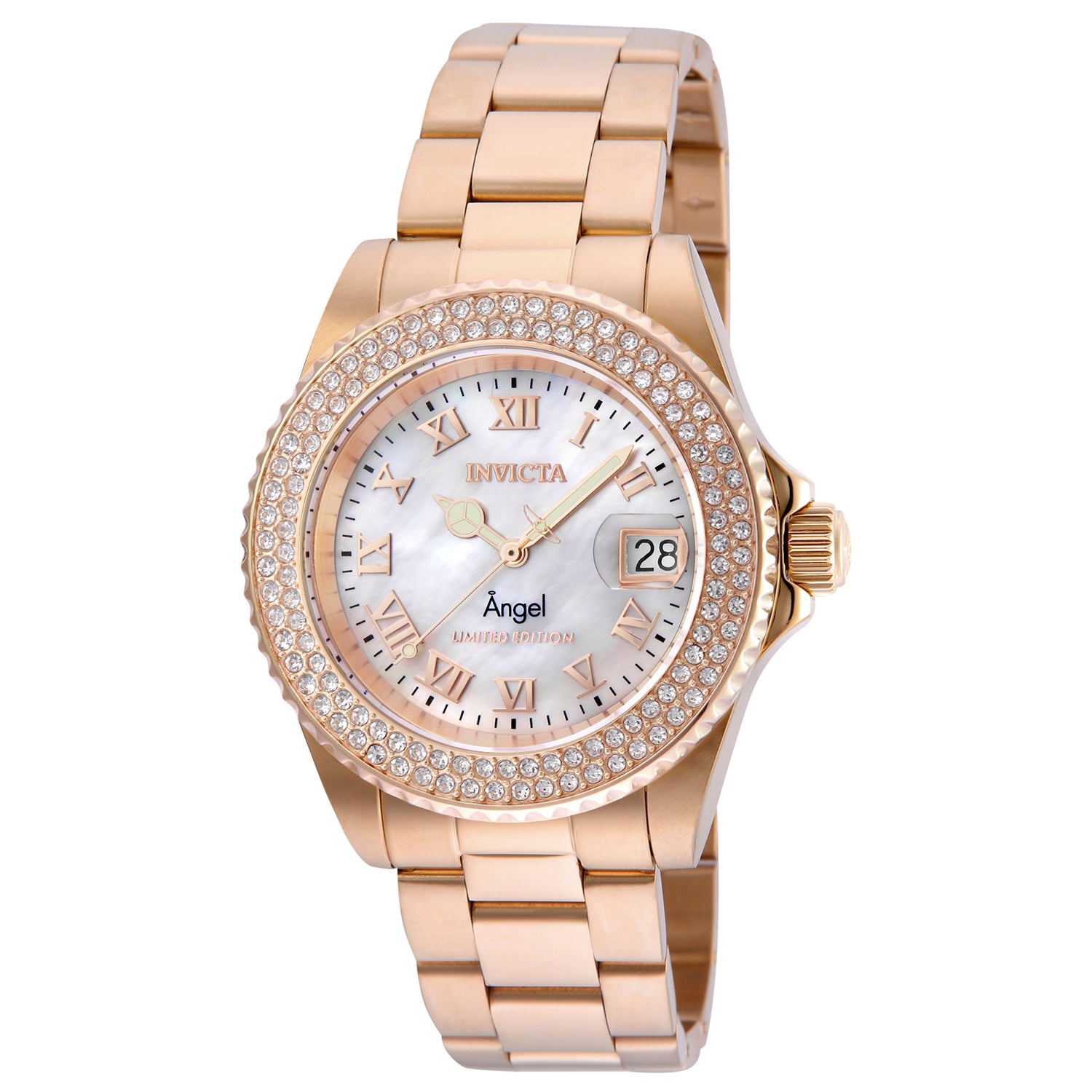 INVICTA Angel Quartz Movement White Analog  Dial Watch For Ladies- 24615