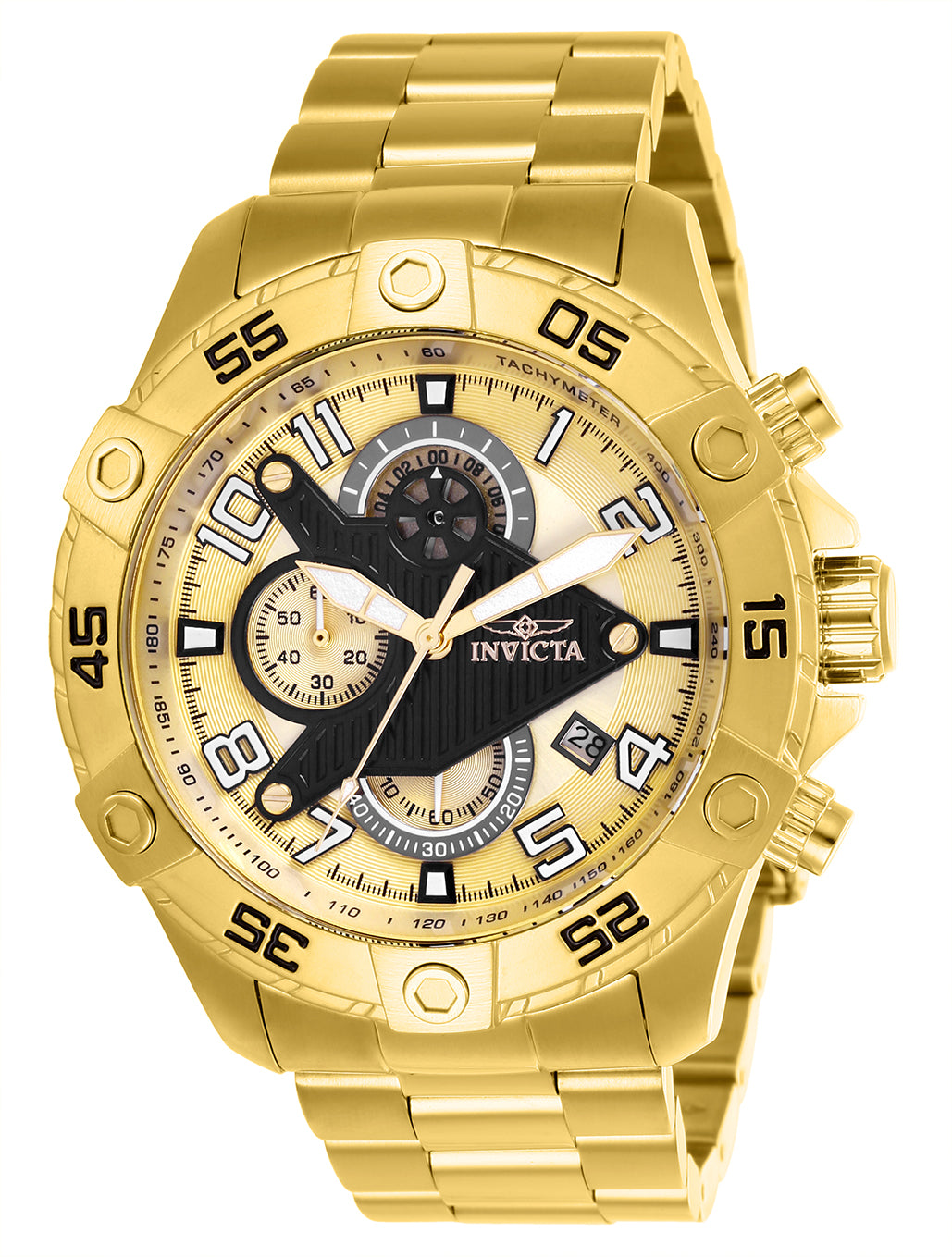 INVICTA S1 Rally Quartz Movement Gold Analog  Dial Watch For Gents- 26098