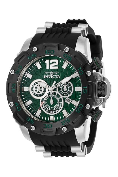 Invicta Silicone Pro Diver Chronograph Green Dial,Multi-Color Band Analog Watch for Men - 26405