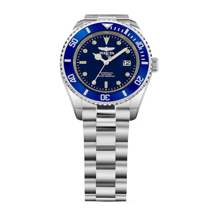 Invicta Stainless Steel Pro Diver Analog Blue Dial Unisex Watch-26971, Silver Band