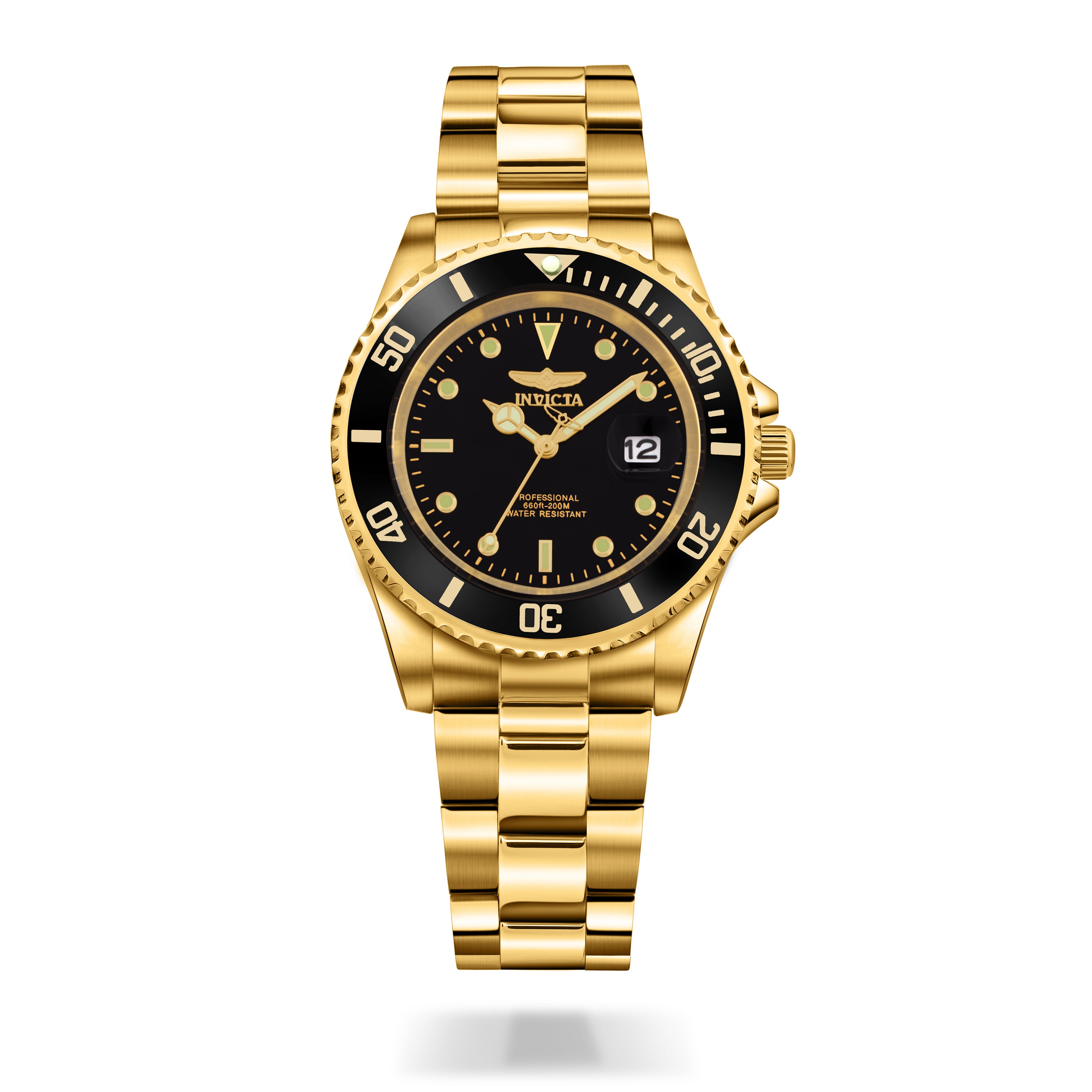 Invicta Silicone Analog Black Dial Men&