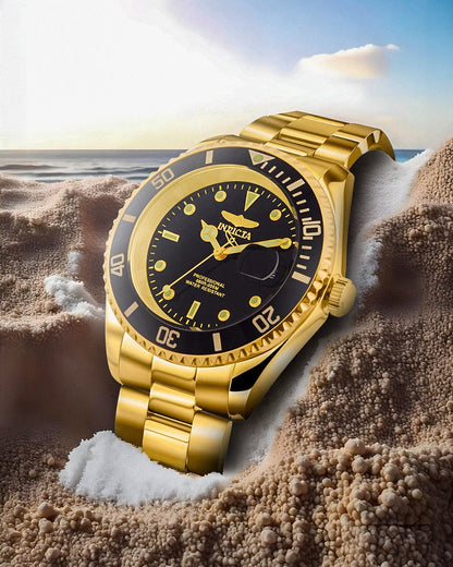 Invicta Silicone Analog Black Dial Men&