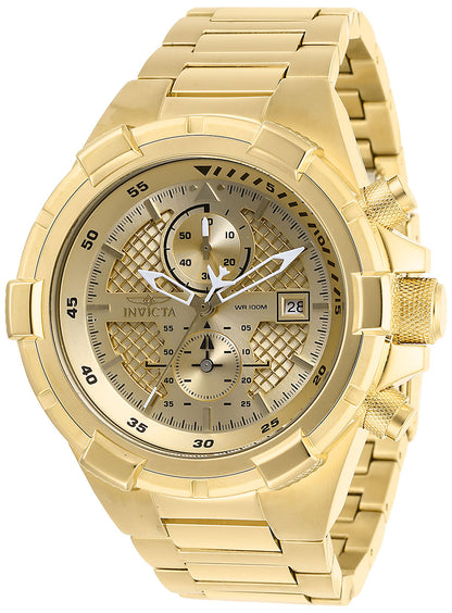 INVICTA Aviator Quartz Movement Gold Analog  Dial Watch For Gents- 28122