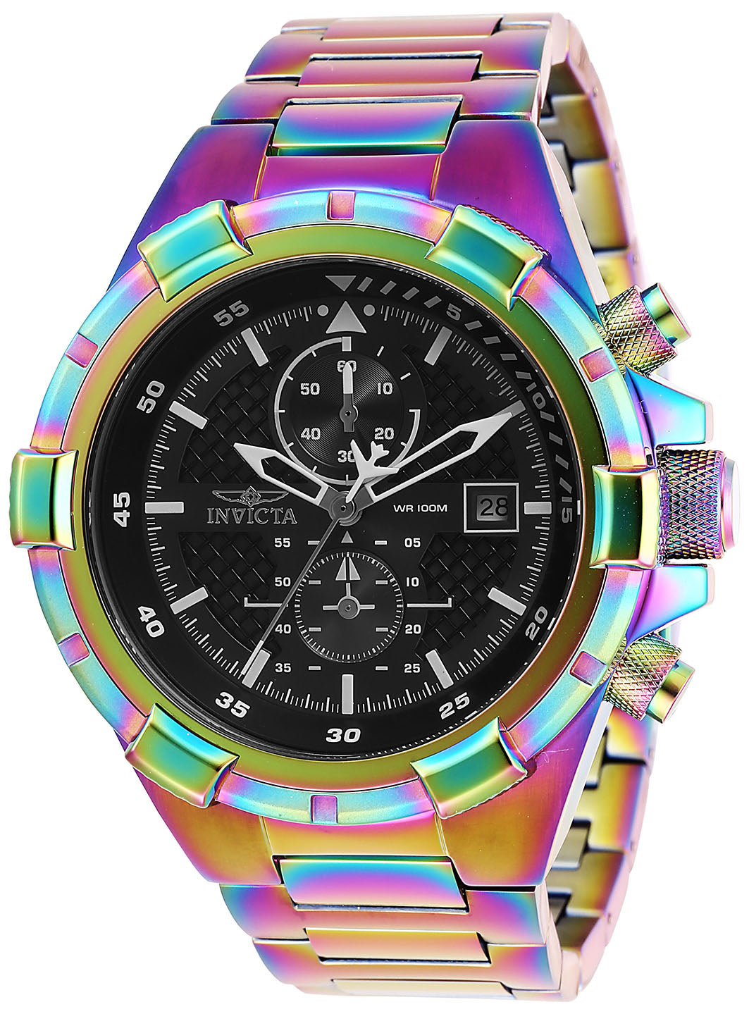 INVICTA Aviator Quartz Movement Black Analog  Dial Watch For Gents- 28135