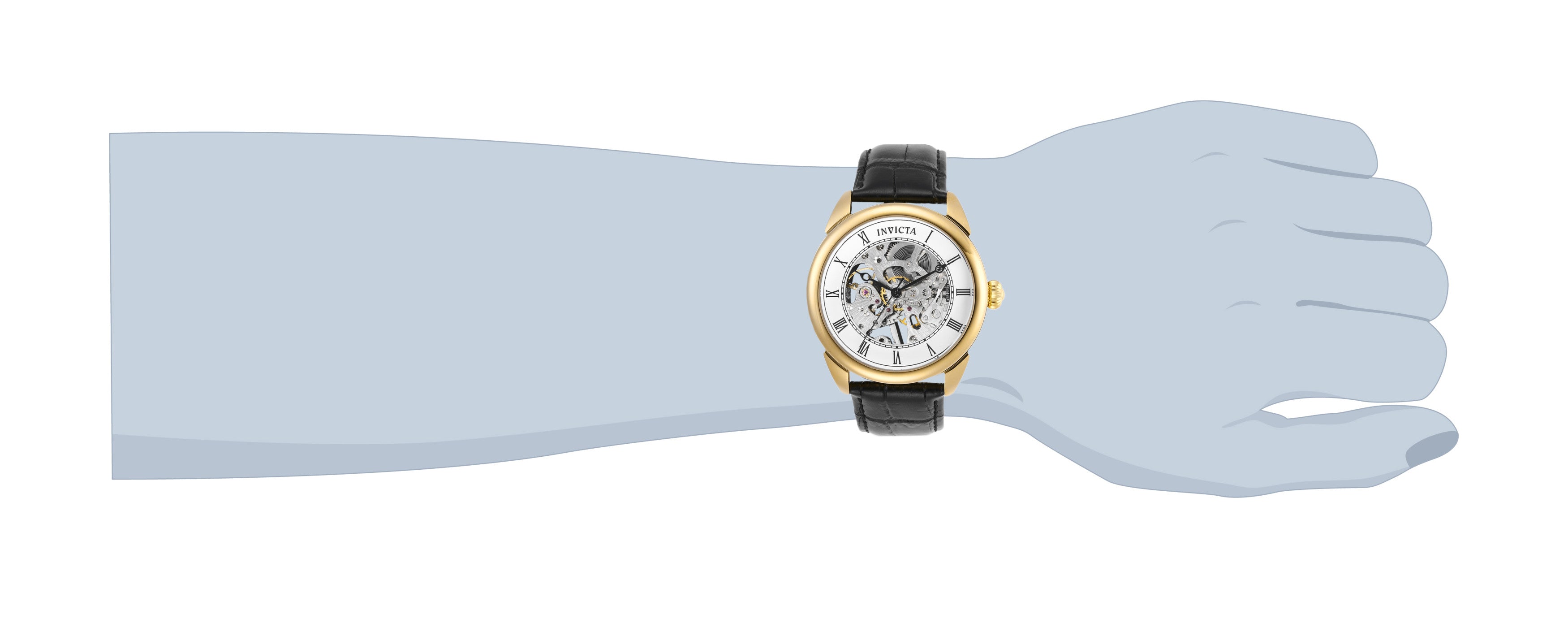 Invicta Mechanical Specialty White Dial Leather Men&