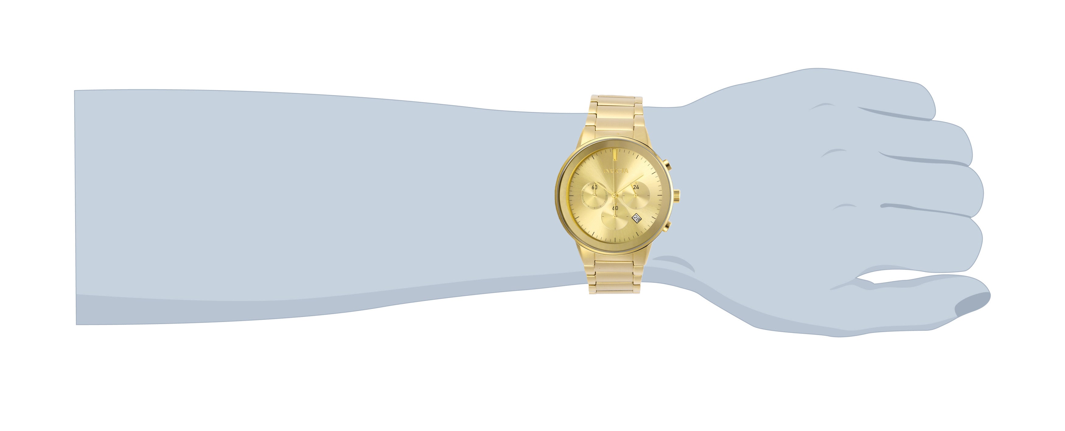 INVICTA Specialty Quartz Movement Gold Analog  Dial Watch For Gents- 29481