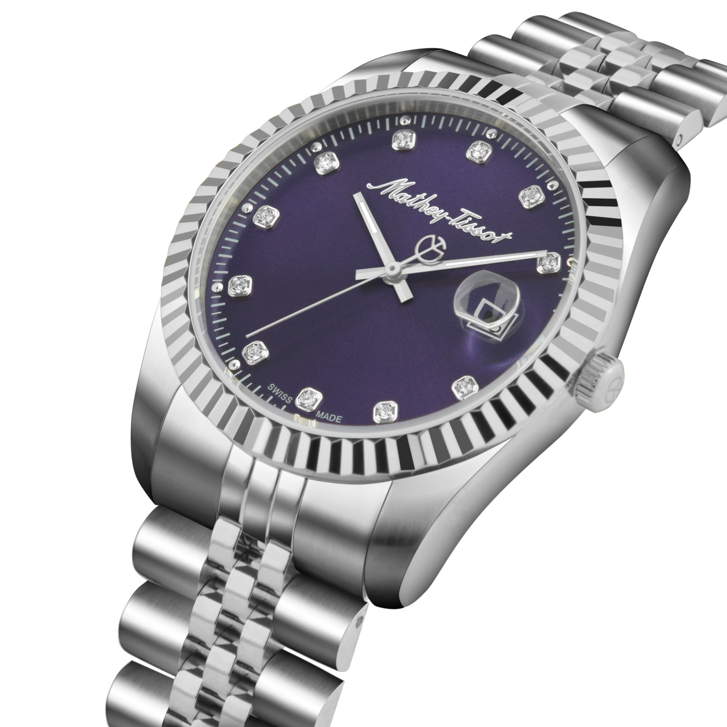 Mathey-Tissot Swiss Made Purple Dial Analog Watch For Men - H710APU