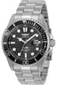 Invicta Stainless Steel Pro Diver Analog Black Dial, Silver Band Watch for Men - 30018