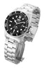 Invicta Stainless Steel Pro Diver Analog Black Dial, Silver Band Watch for Men - 30018