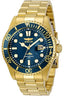 Invicta Stainless Steel Analog Blue Dial, Gold Band Men Watch-30024