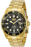 Invicta Stainless Steel Analog Black Dial Men Watch-30026, Gold Band