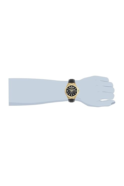 Invicta Leather Analog Black Dial Mens Watch-30186