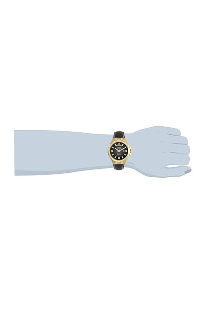 Invicta Leather Analog Black Dial Mens Watch-30186