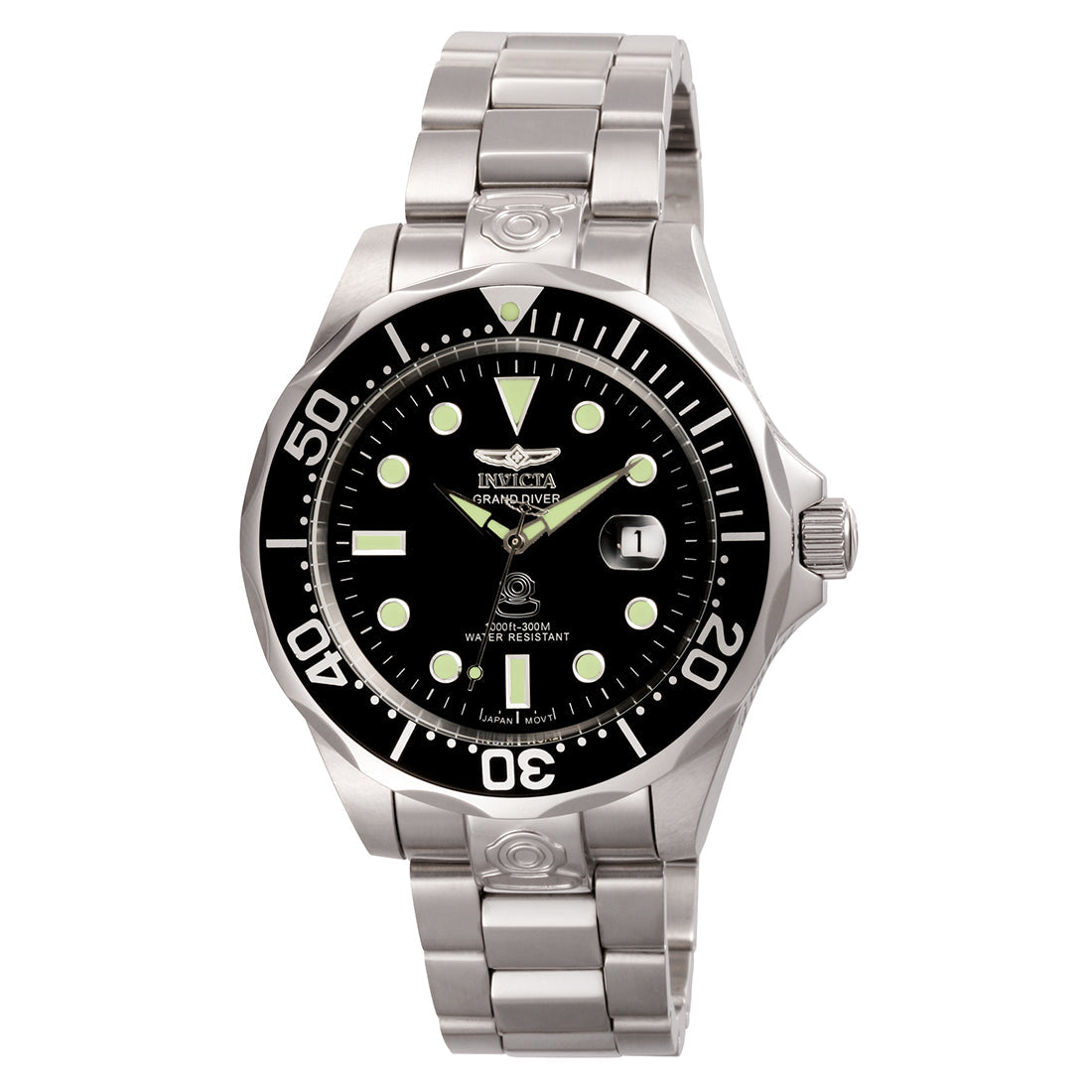 Invicta Pro Diver MenS Wrist Watch Stainless Steel Automatic Black Dial - 3044