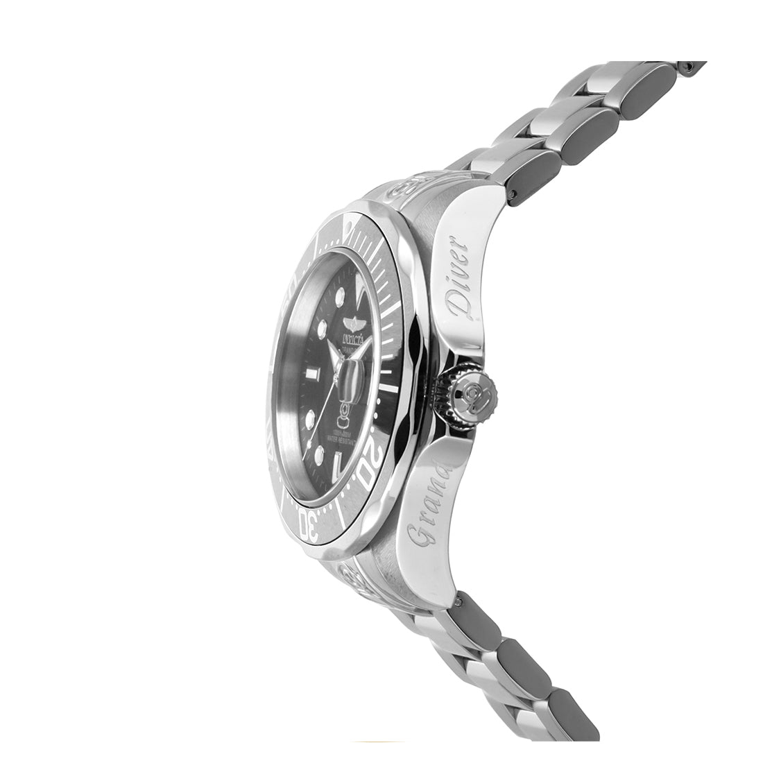 Invicta Pro Diver MenS Wrist Watch Stainless Steel Automatic Black Dial - 3044
