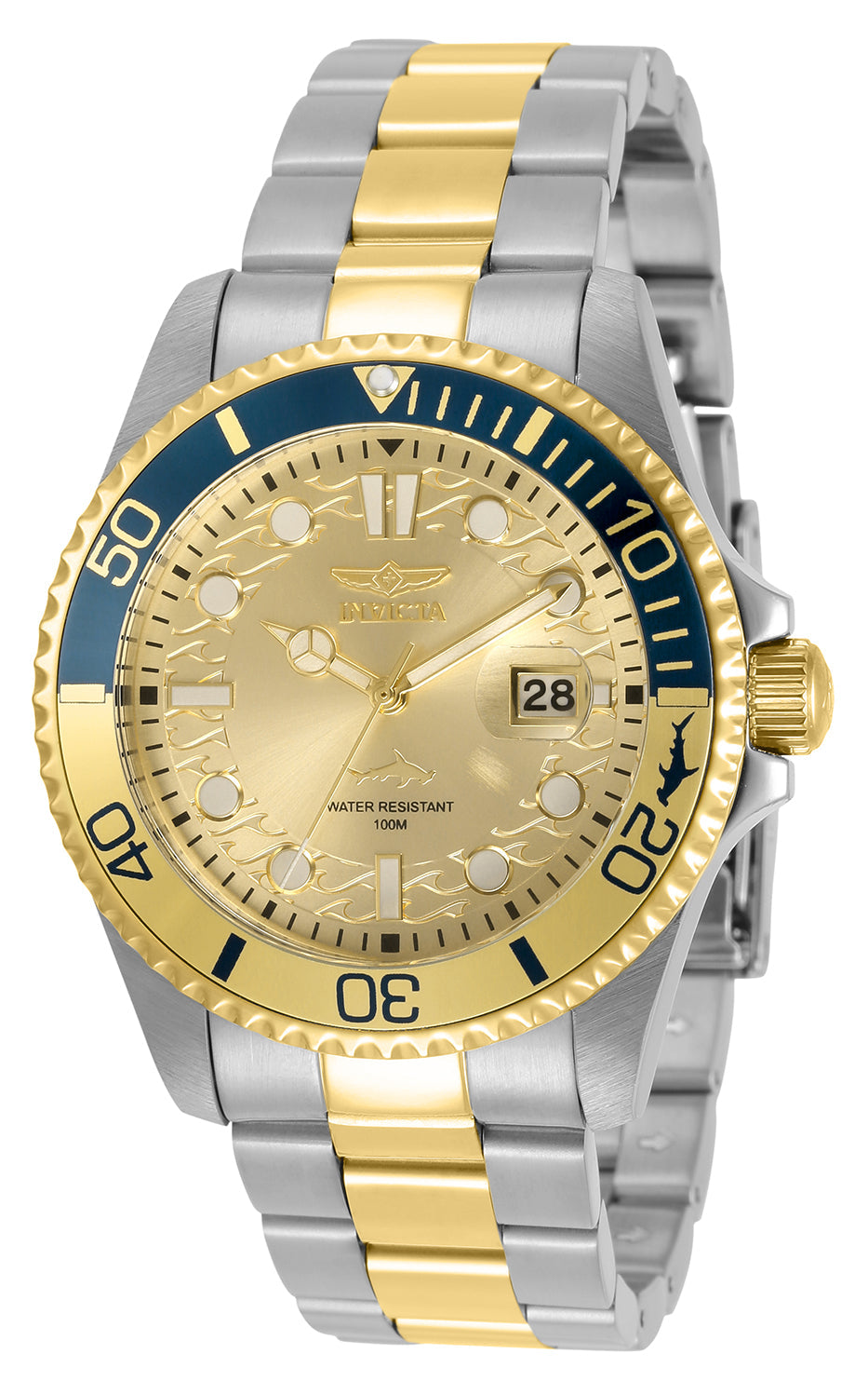 Invicta Pro Diver Quartz Gold Dial Analog Watch For - Gents 30948