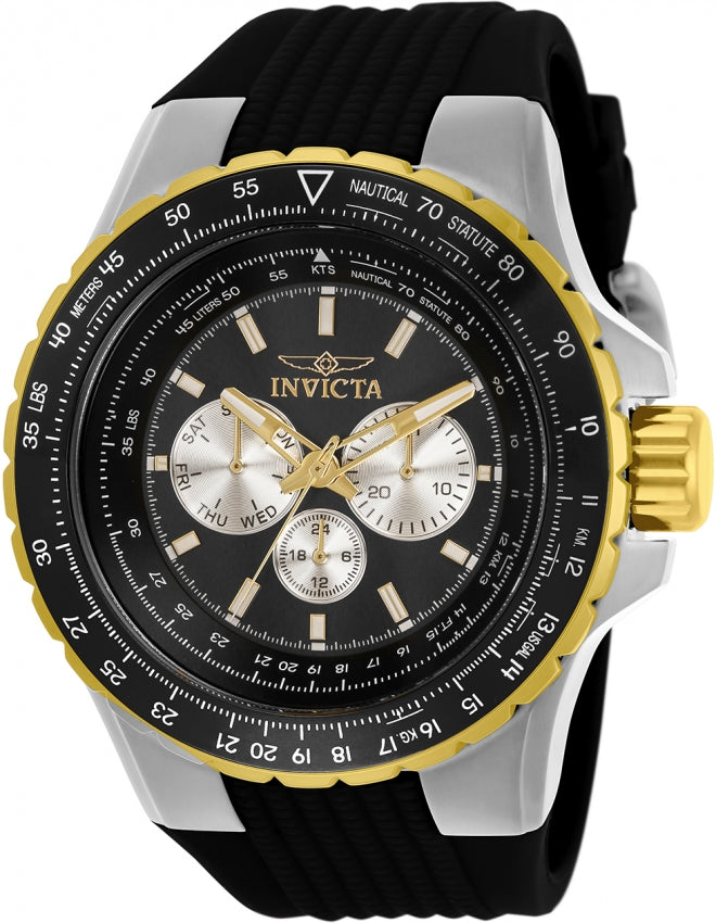 Invicta Aviator Quartz Black Dial Analog Watch For Gents - 33029