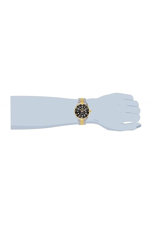 Invicta Stainless Steel Analog Black Dial, Gold Band Men Watch-33269