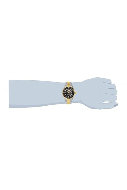 Invicta Stainless Steel Analog Black Dial, Gold Band Men Watch-33269