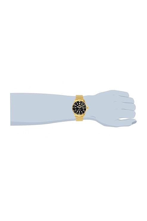 Invicta Stainless Steel Pro Diver Black Dial, Gold Band Analog Watch for Men - 33271
