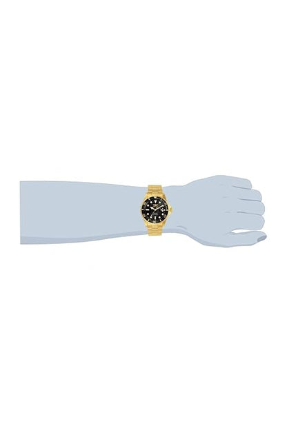 Invicta Stainless Steel Pro Diver Black Dial, Gold Band Analog Watch for Men - 33271