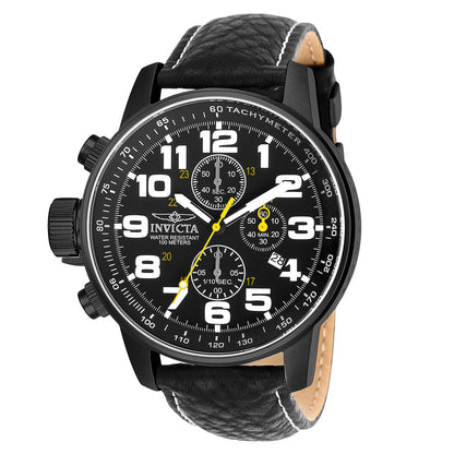 Invicta MenS 3332 Force Collection Stainless Steel Left-Handed Watch With Black Leather Band