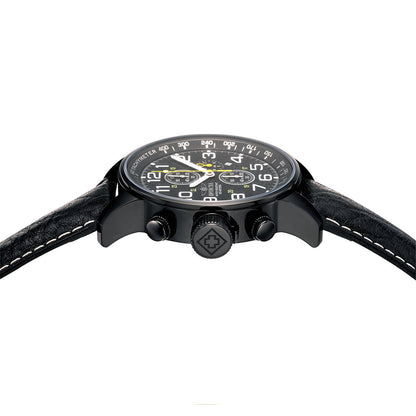 Invicta MenS 3332 Force Collection Stainless Steel Left-Handed Watch With Black Leather Band