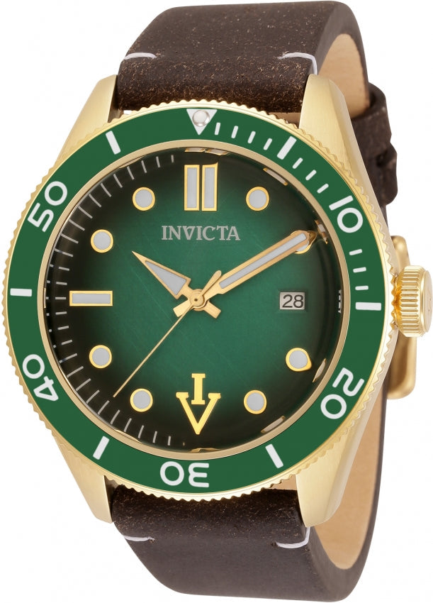 Invicta Vintage Automatic Green Dial Analog Watch For Gents - 33516