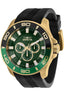 Invicta Mens Silicone Analog Green Dial Watch-35743, Band Color:Black