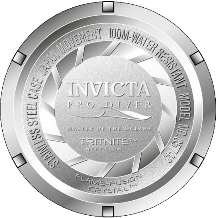Invicta Mens Silicone Analog Green Dial, Band Color Black Watch-35743