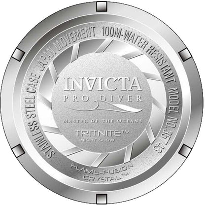 Invicta Mens Silicone Analog Green Dial, Band Color Black Watch-35743
