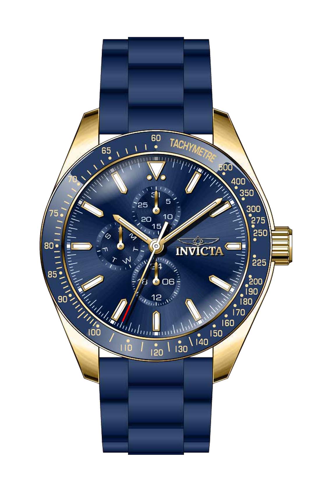 Invicta Silicone Analog Blue Dial Men&