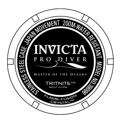 Invicta Silicone Pro Diver Analog Blue Dial Watch for Men - 39096