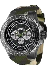 Invicta Mens Aviator Silicone Quartz Watch, Iridescent , Iridescent Model - 39307