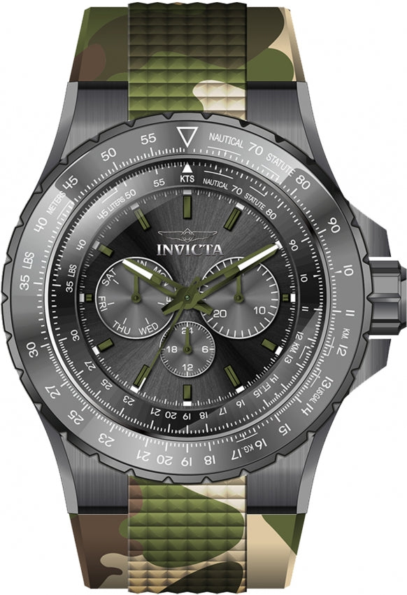 Invicta Mens Aviator Silicone Quartz Watch, Iridescent , Iridescent Model - 39307