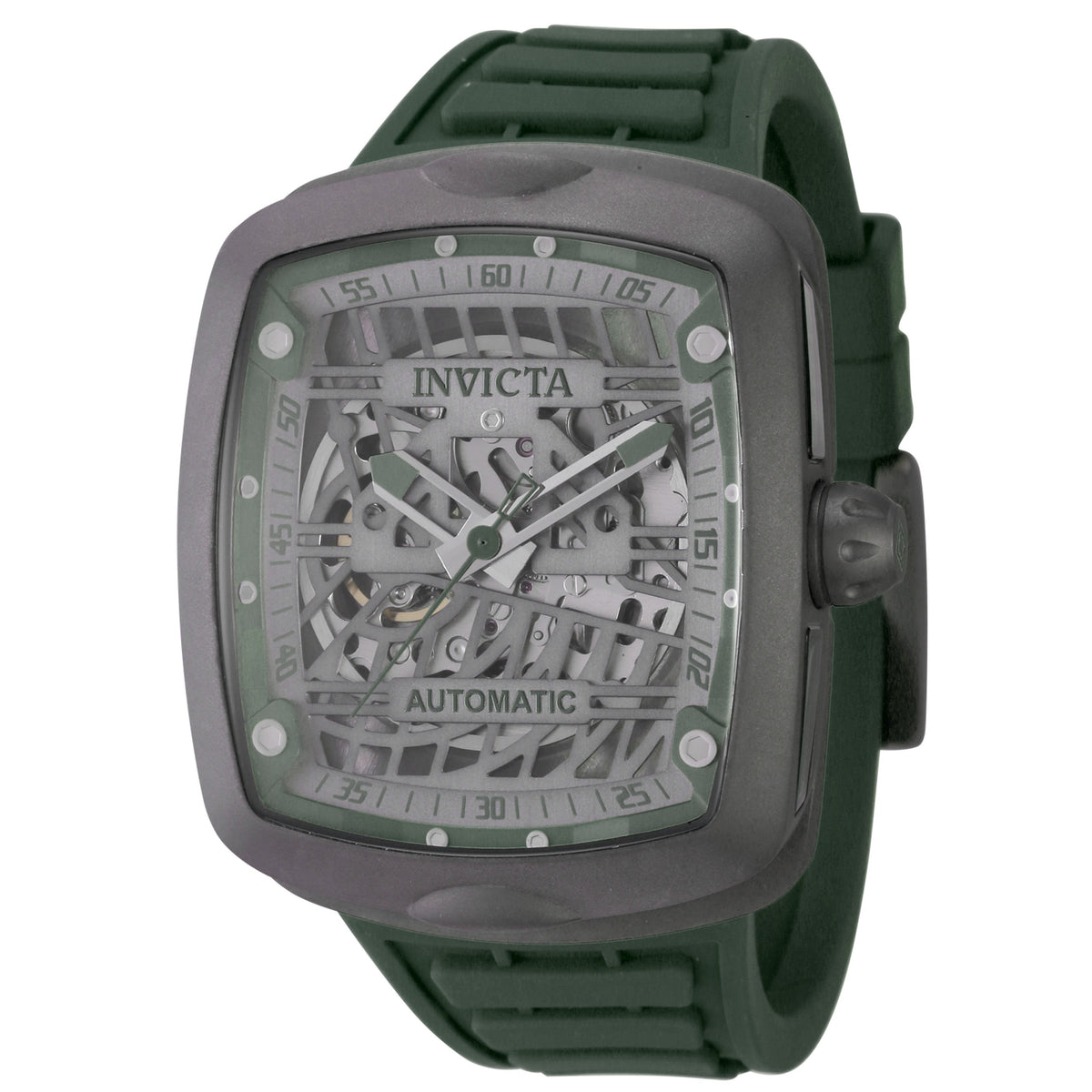 Invicta Silicone Analogue Multicolor Dial Mens Watch-44213, Band Color:Green