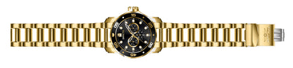 Invicta Stainless Steel Analogue Black Dial Mens Gold Band Watch-45726