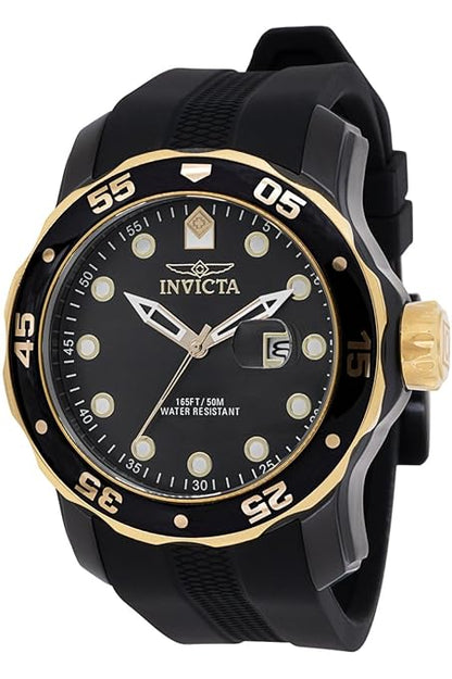 Invicta Silicone Analogue Black Dial, Band Color Black Mens Watch-45736