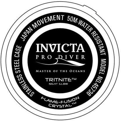 Invicta Silicone Analogue Black Dial, Band Color Black Mens Watch-45736