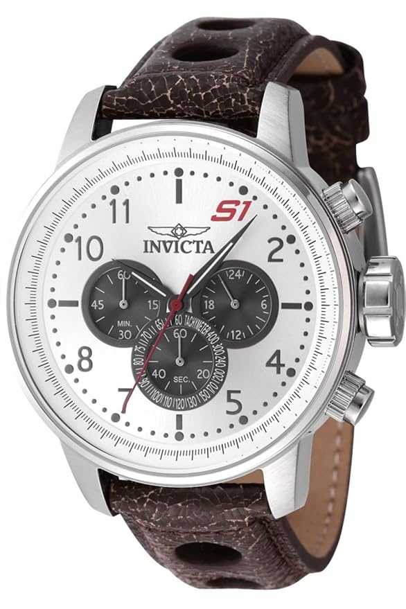 Invicta Leather Analogue Multicolor Dial , Band Color:Brown Mens Watch-45911