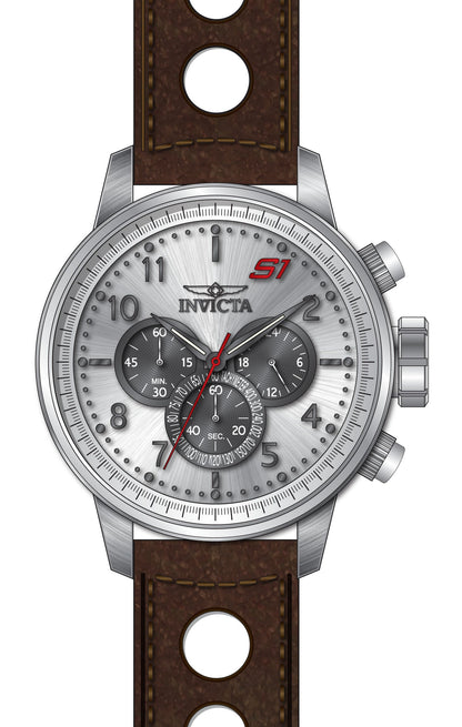 Invicta Leather Analogue Multicolor Dial , Band Color:Brown Mens Watch-45911