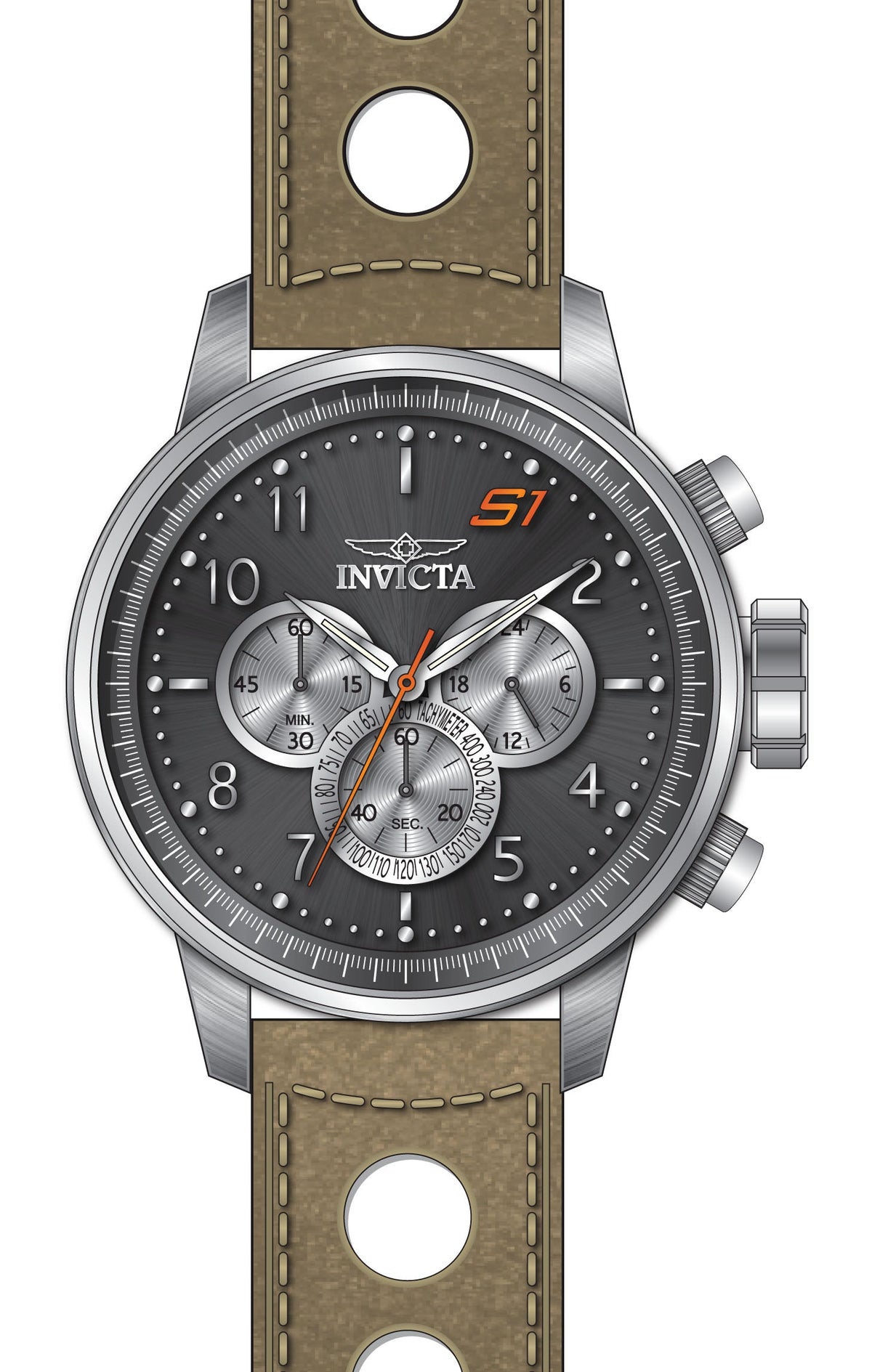 Invicta Leather Analogue Multicolour Dial Mens Watch-45914
